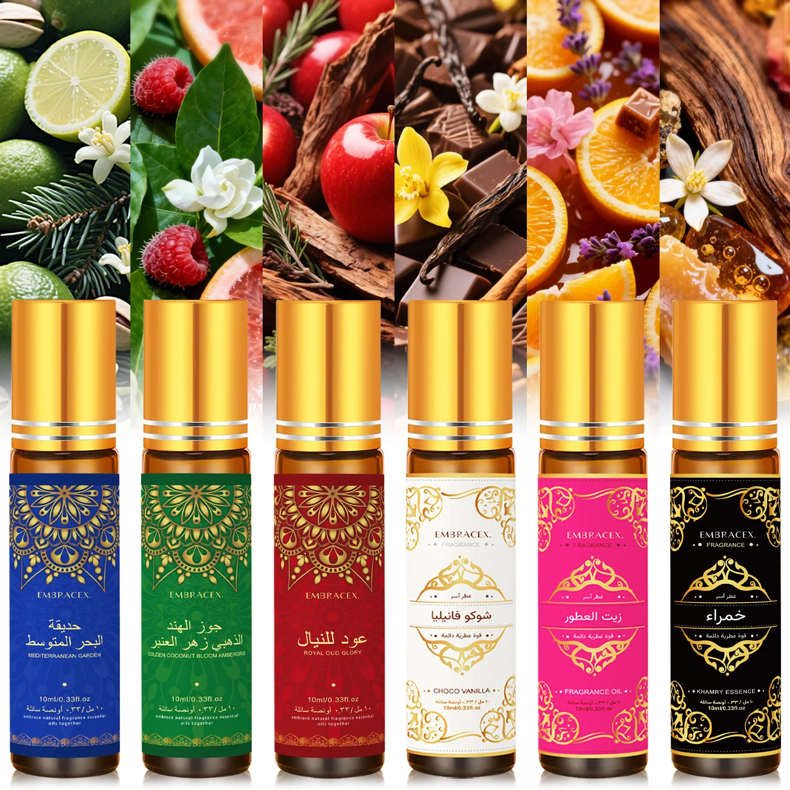 Set de 8 Aceites de Perfume Árabe 10 ml – Roll-On sin Alcohol - Imagen 5