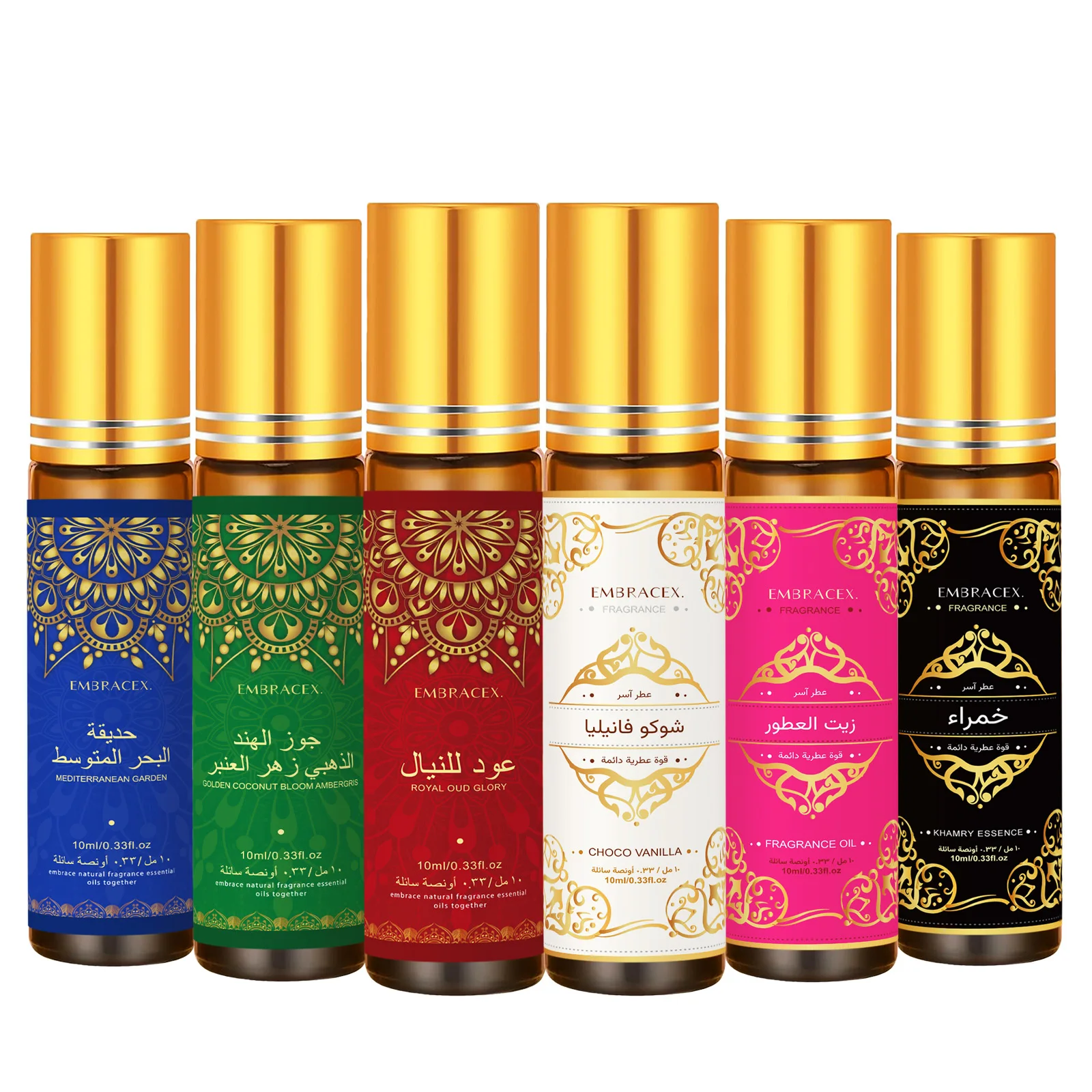 Set de 8 Aceites de Perfume Árabe 10 ml – Roll-On sin Alcohol - Imagen 2